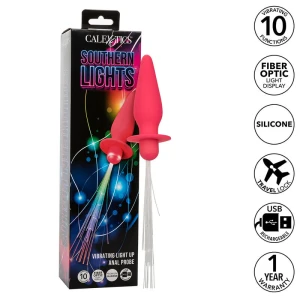 CALEXOTICS - SOUTHERN LIGHTS LIGHT UP ANAL PLUG 10 WIBRACJI SILIKON RÃZOWY